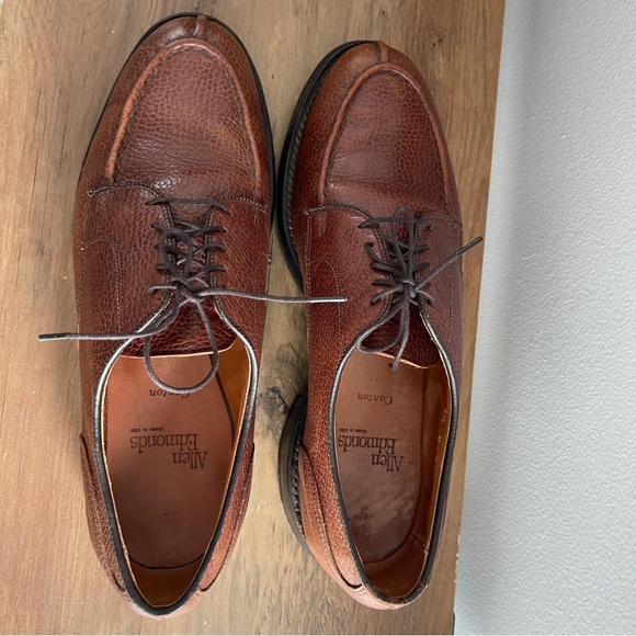 Allen Edmonds Canton Tan Pebble Oxfords USA Mens 9.5 D - Picture 7 of 13